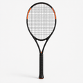 Performance Tennis Racket in black with orange accents at the throat and head