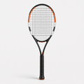 Lightweight Junior Tennis Racket in black with orange throat accents