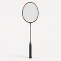 Ultralight Badminton Racket in black with orange accents, full view